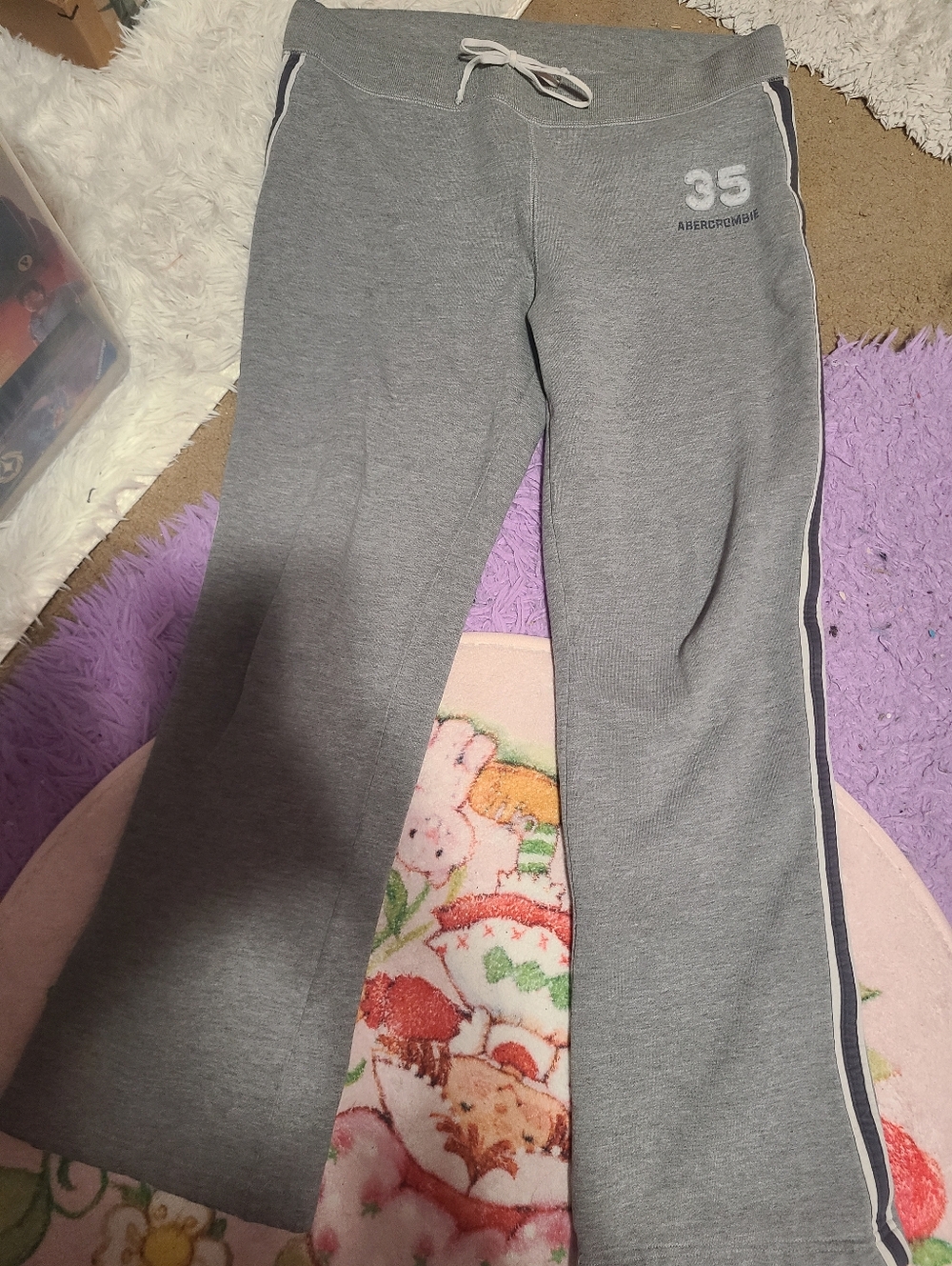 VINTAGE Y2K Abercrombie & Fitch Drawstring Sweatpants w/ Side Stripe- RUNS BIG